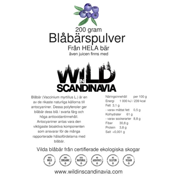 BlåbärsPulver 200 gram